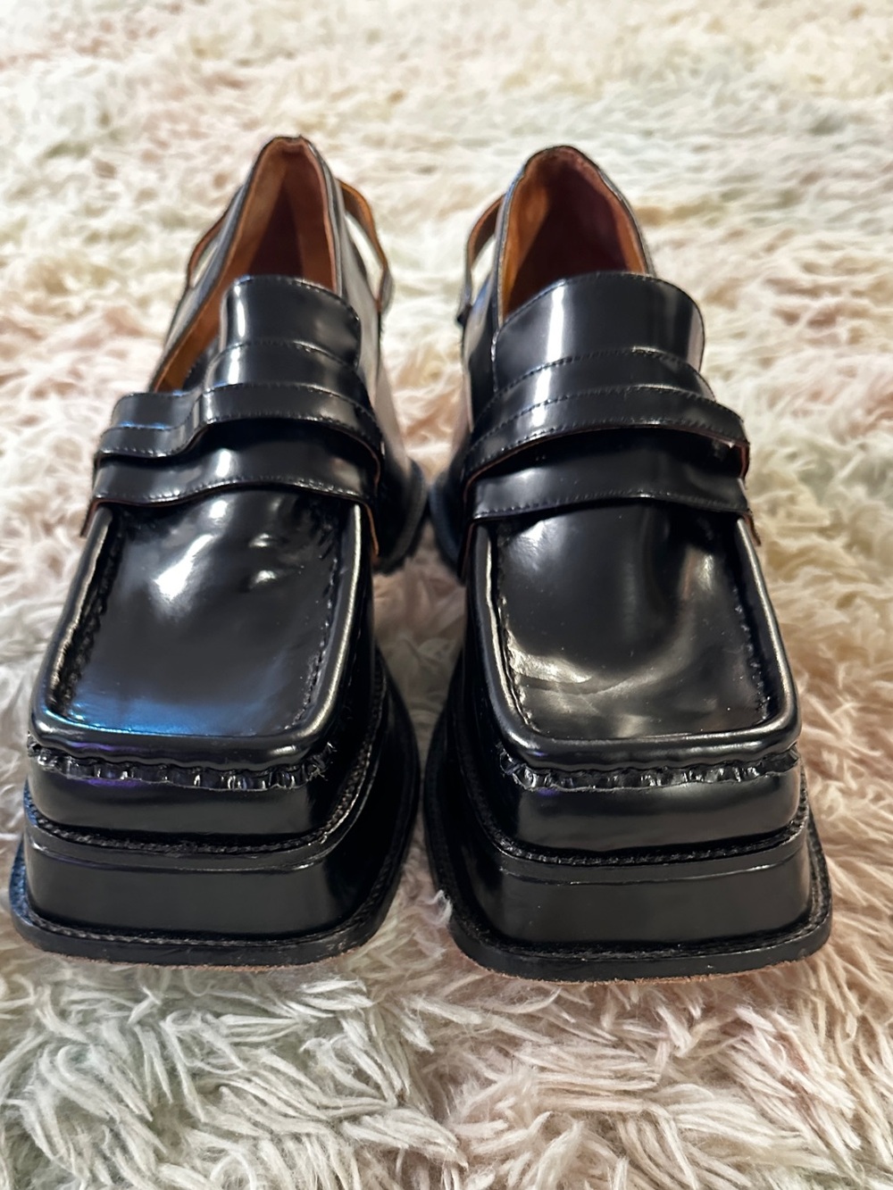 Shushu/Tong Black Platform Loafers Size 37 - Picture 7 of 11